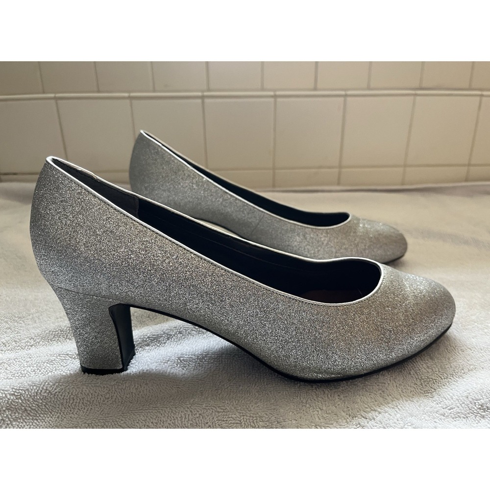Ros Hommerson Sparkly Heels Size 11 Silver - Picture 2 of 13